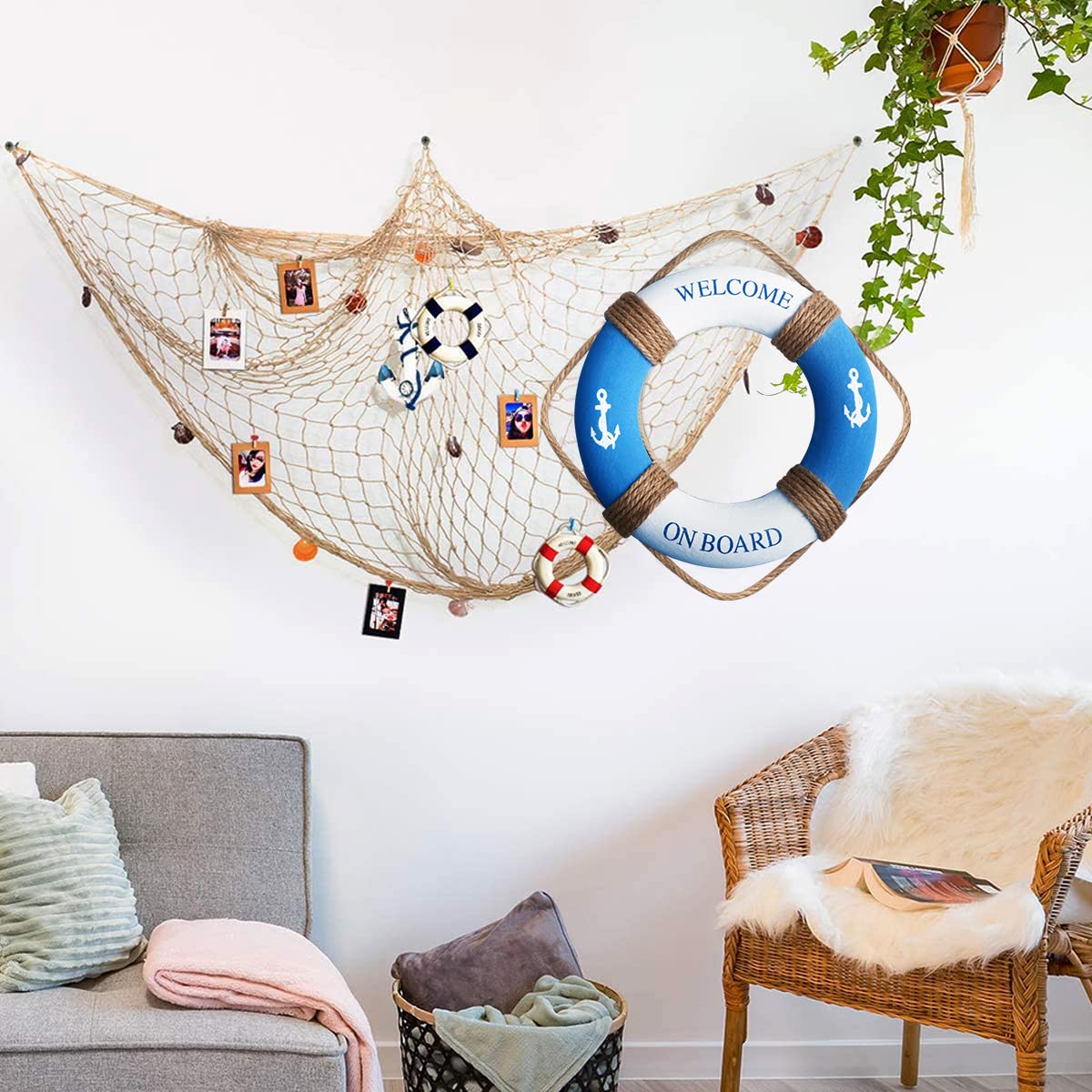 Bouée décorative murale, style méditerranéen — 30 cm