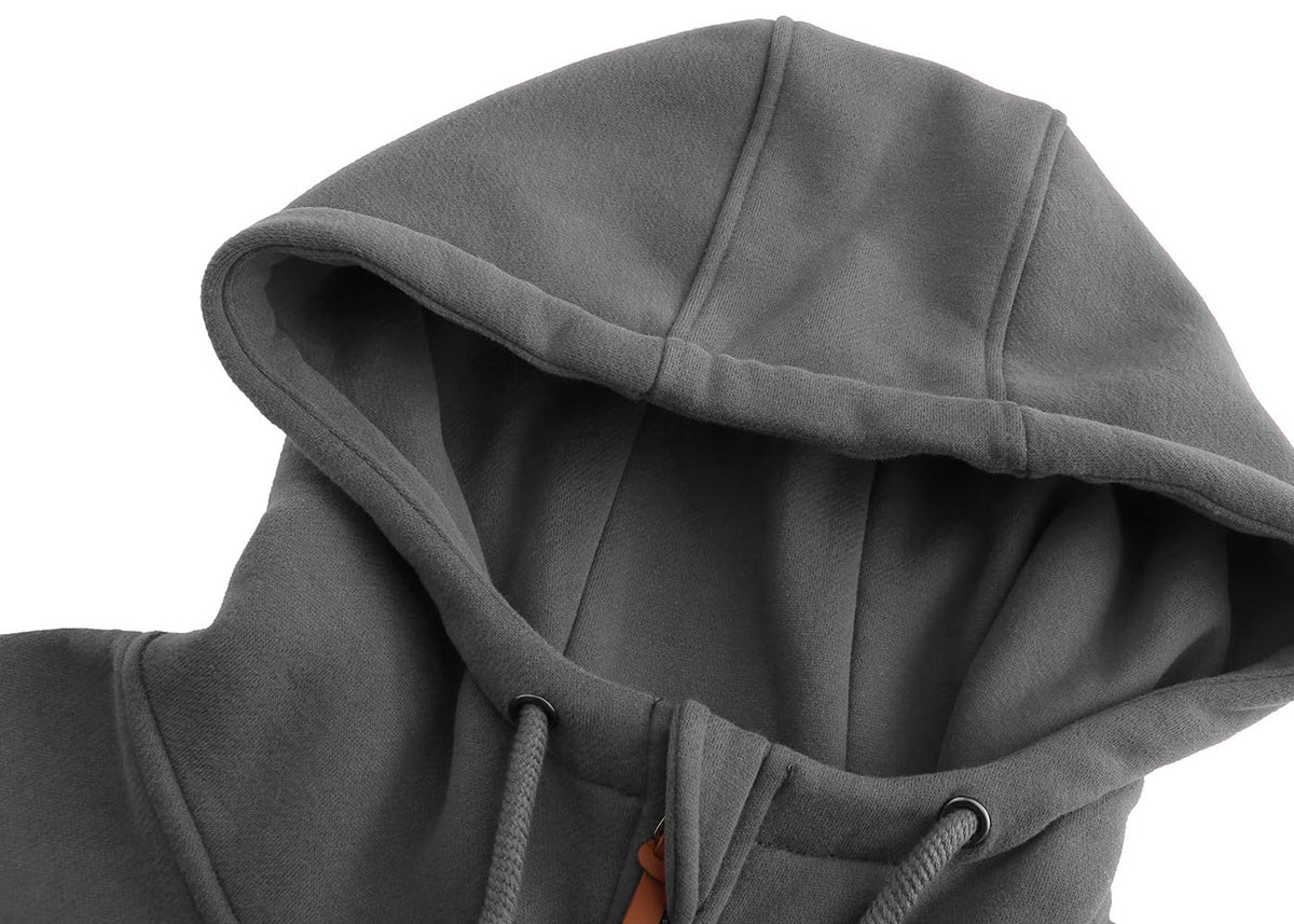 Sweat zippé à capuche TrendiMax femme, intérieur polaire col montant — 6 coloris