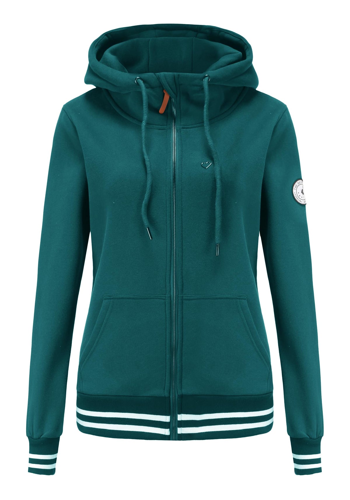 Sweat zippé à capuche TrendiMax femme, intérieur polaire col montant — 6 coloris