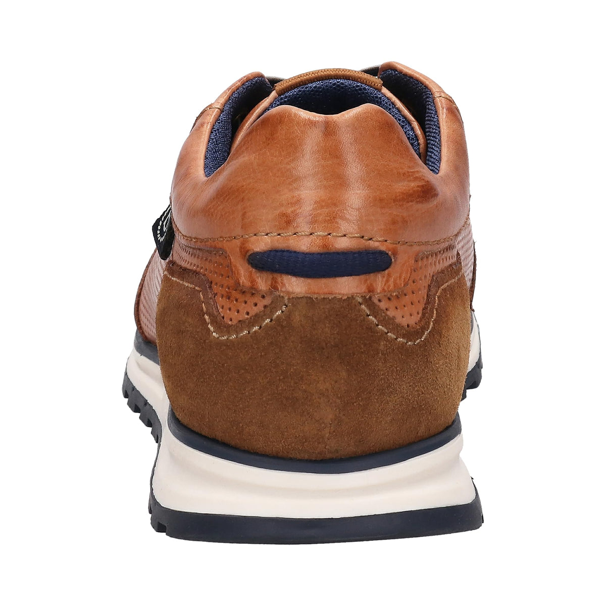 Basket Bugatti cuir cognac, finition artisanale deux tons
