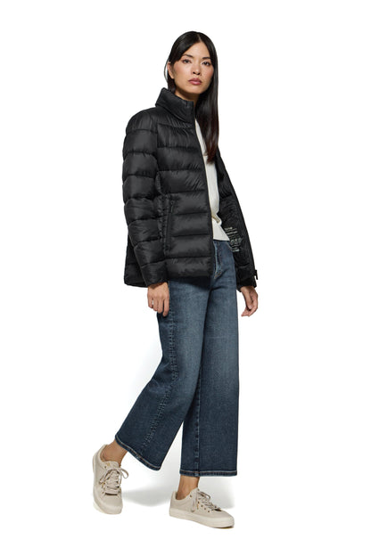Veste ultra-légère Polo Club femme, broderie et fermeture zippée — bleu marine et noir