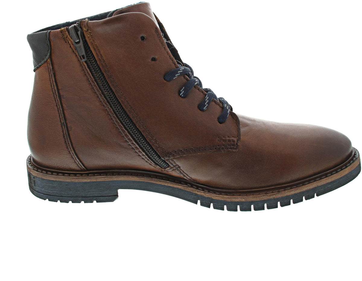 Bottine Bugatti homme cuir véritable cognac