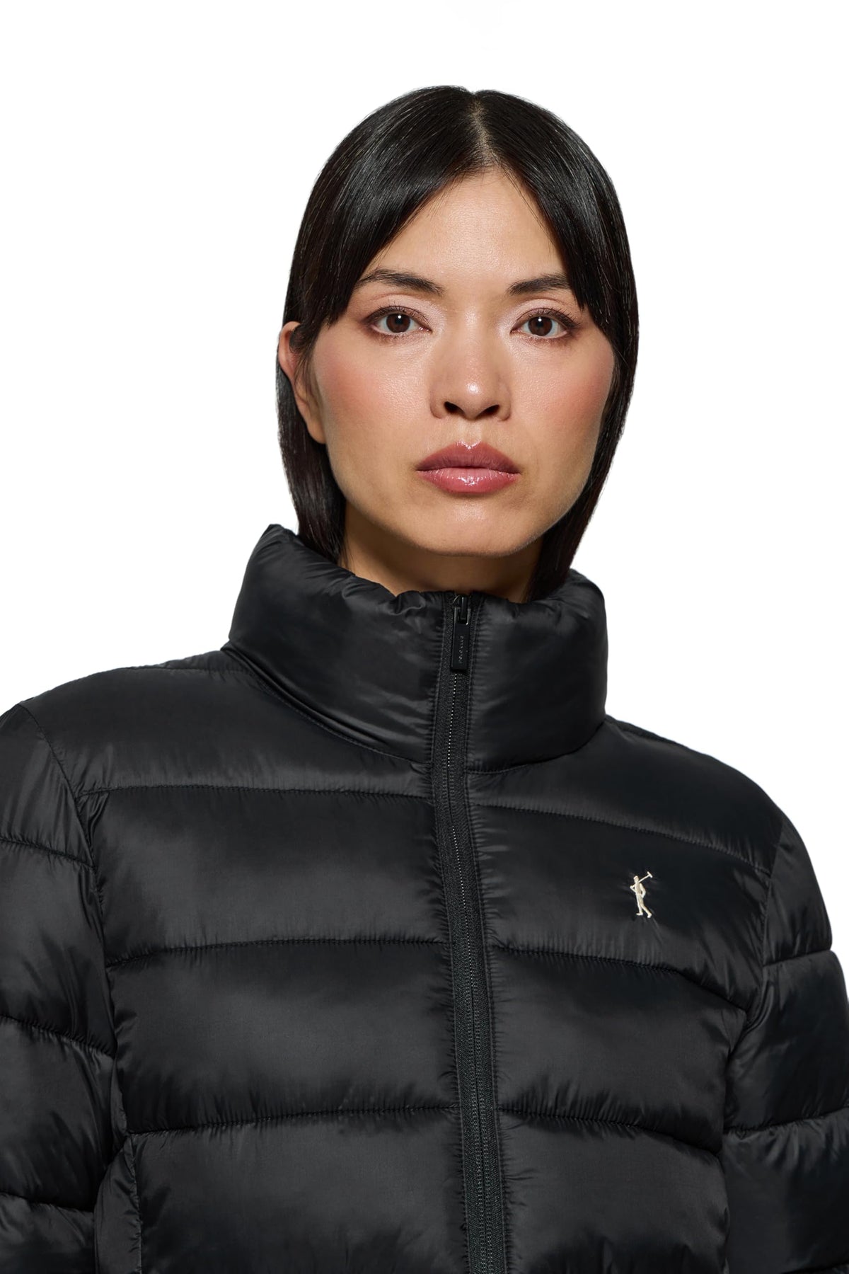 Veste ultra-légère Polo Club femme, broderie et fermeture zippée — bleu marine et noir