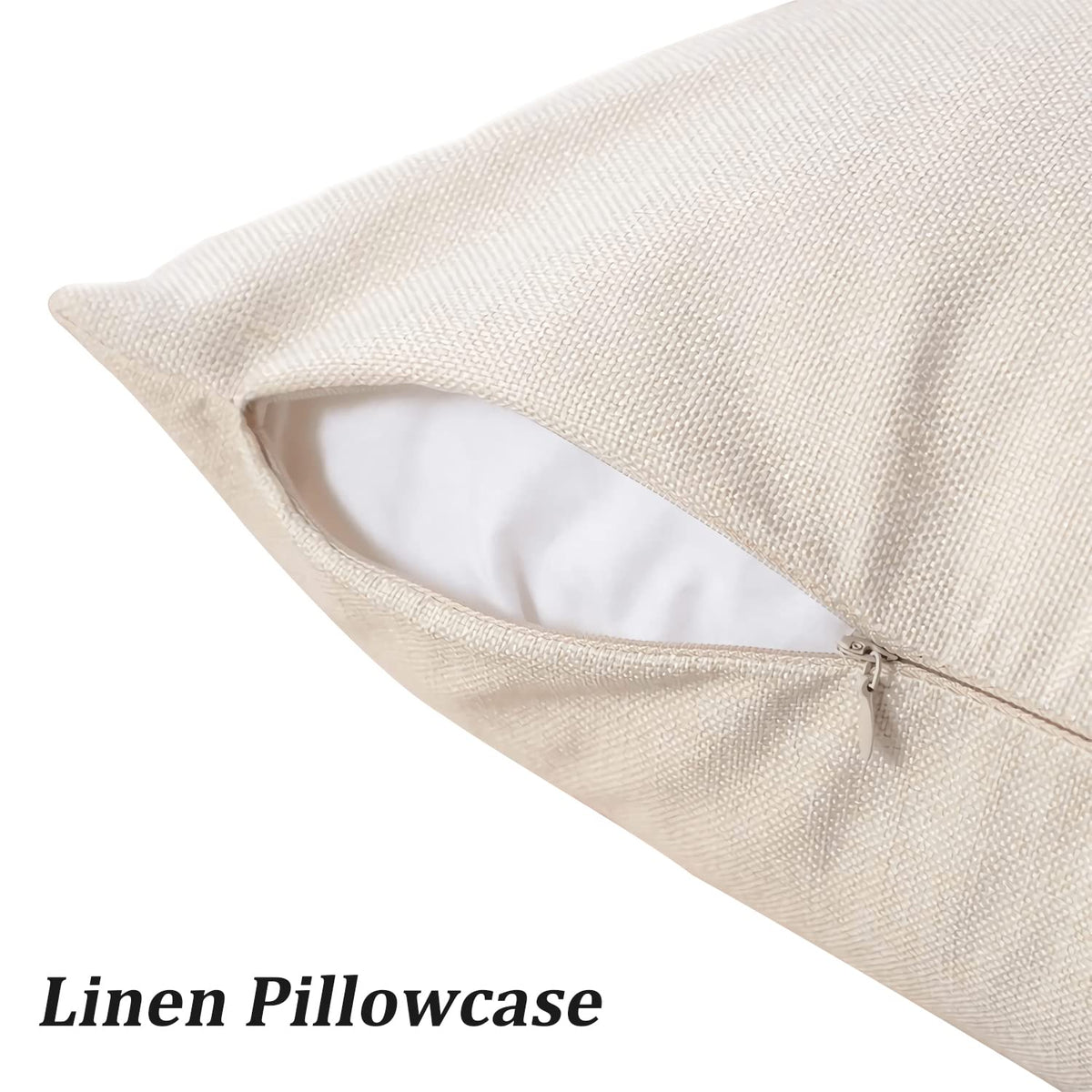 Lot de quatre housses de coussin nautiques effet lin