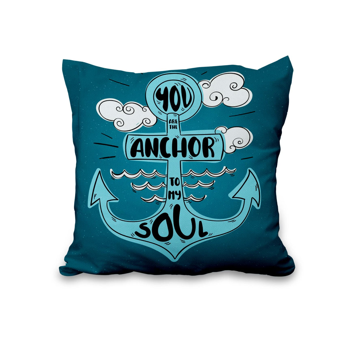 Lot de quatre housses de coussin nautiques effet lin