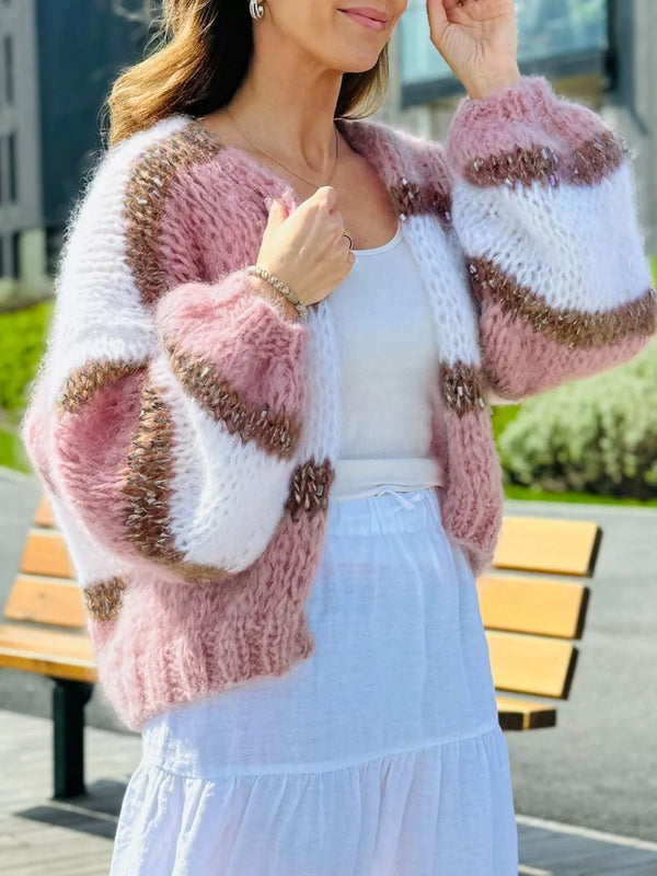 Gilet ouvert color block