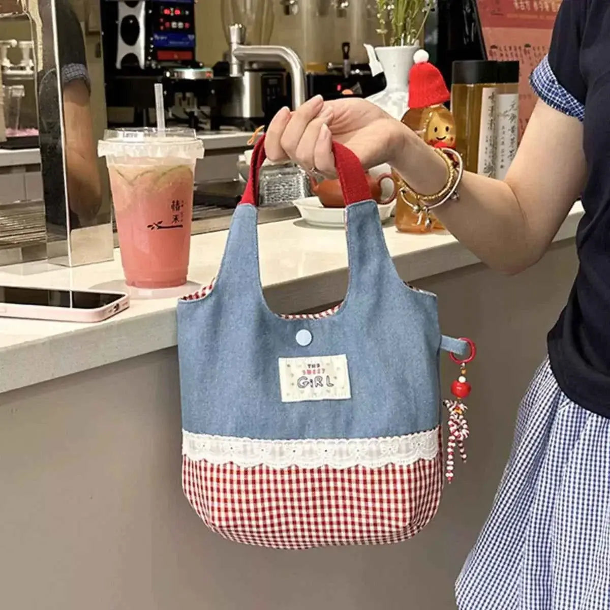 Petit sac à main en toile imprimée