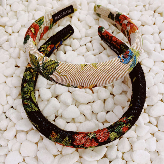 Bandeau floral vintage tapisserie