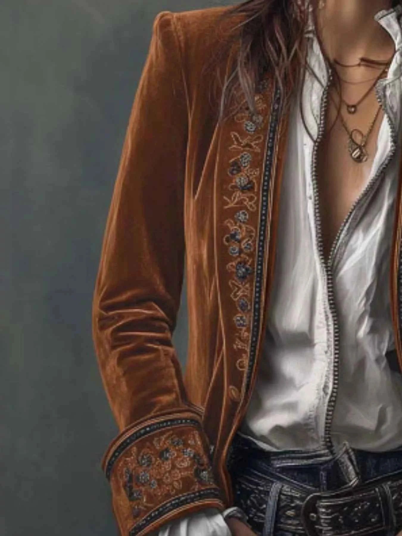 Veste boutonnée à imprimé floral