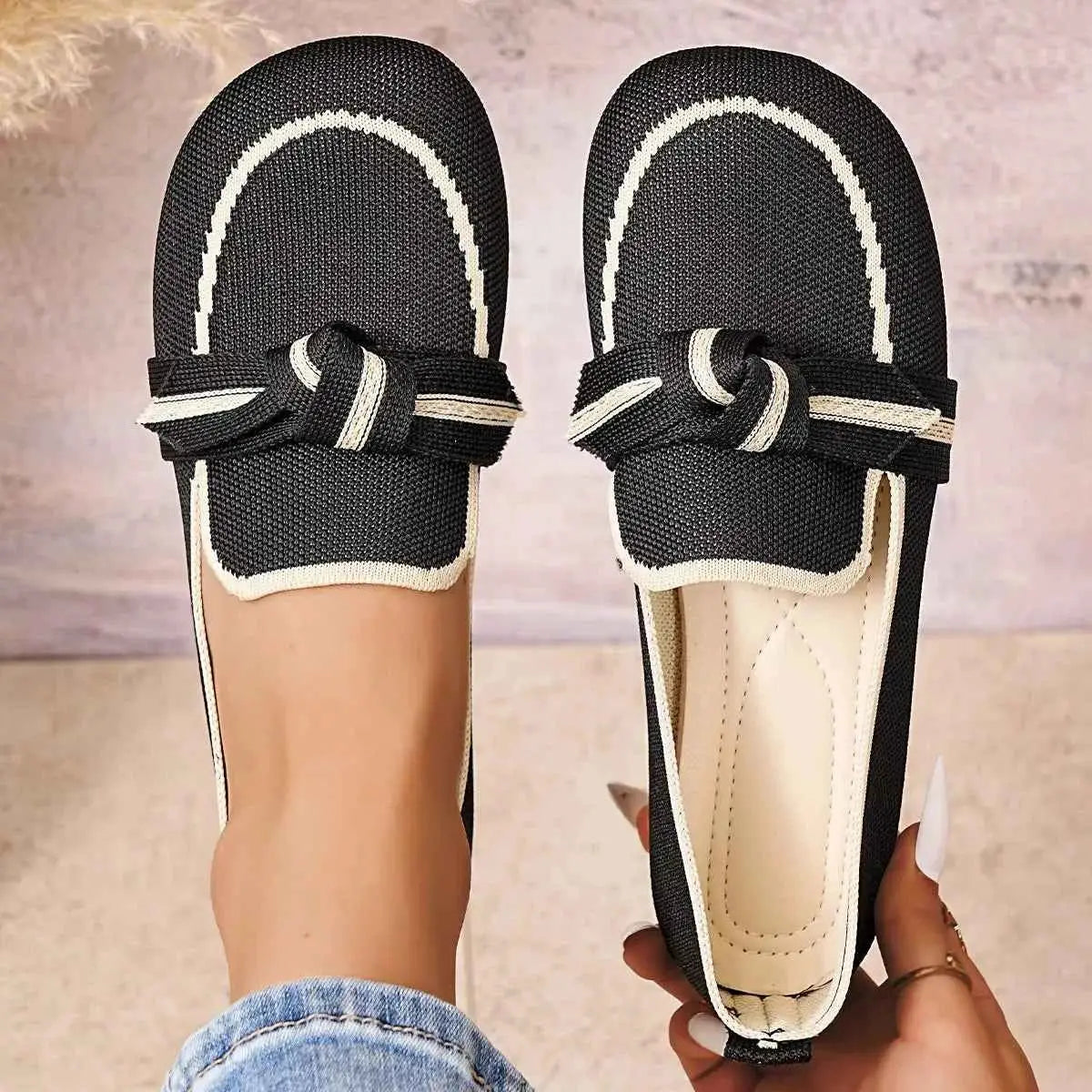 Slip-ons en maille respirante