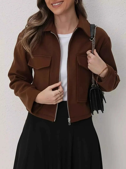 Veste courte zippée à poches