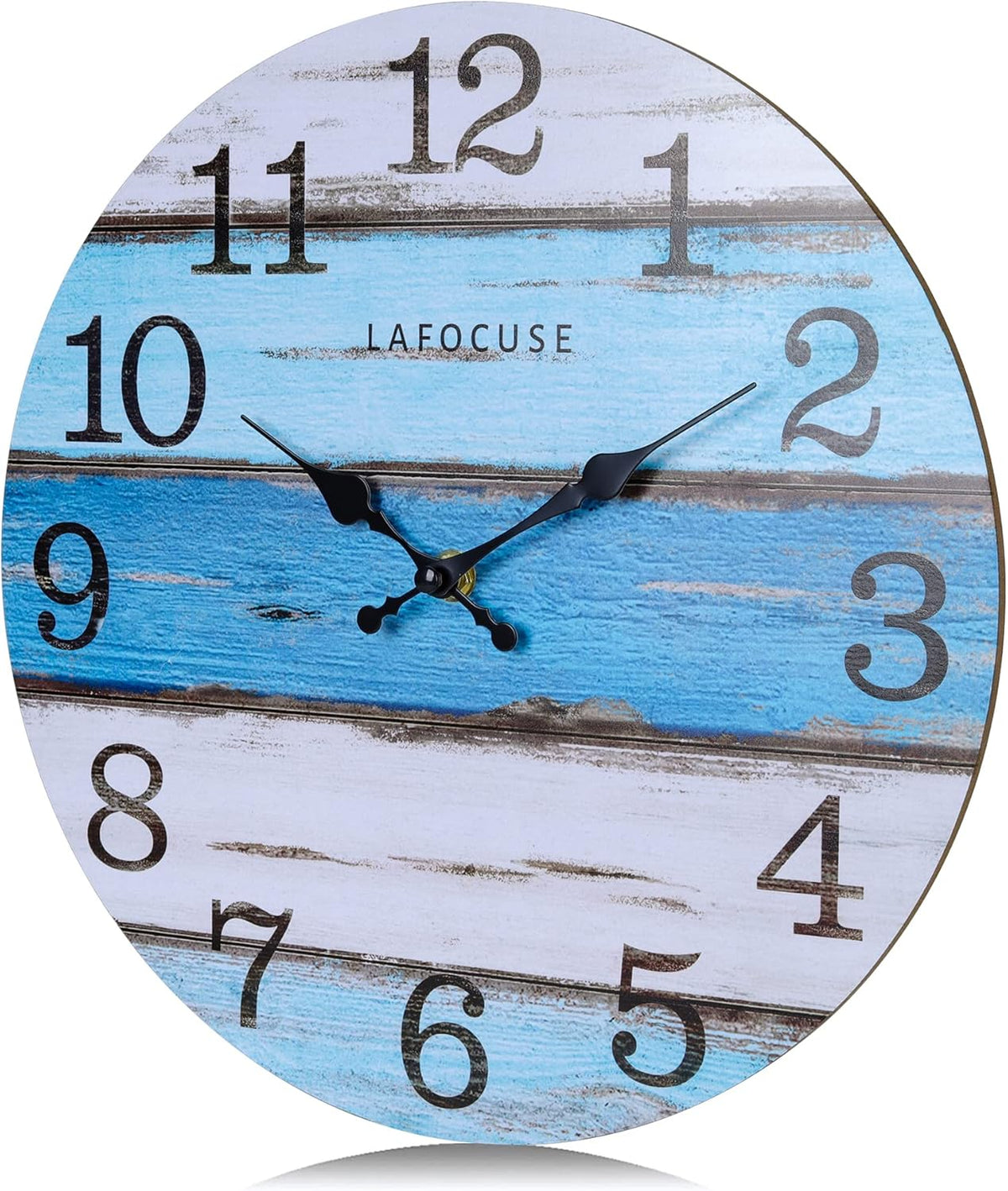 Horloge murale nautique en bois bleue — 30 cm