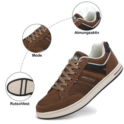 Baskets homme en cuir synthétique et mesh respirant