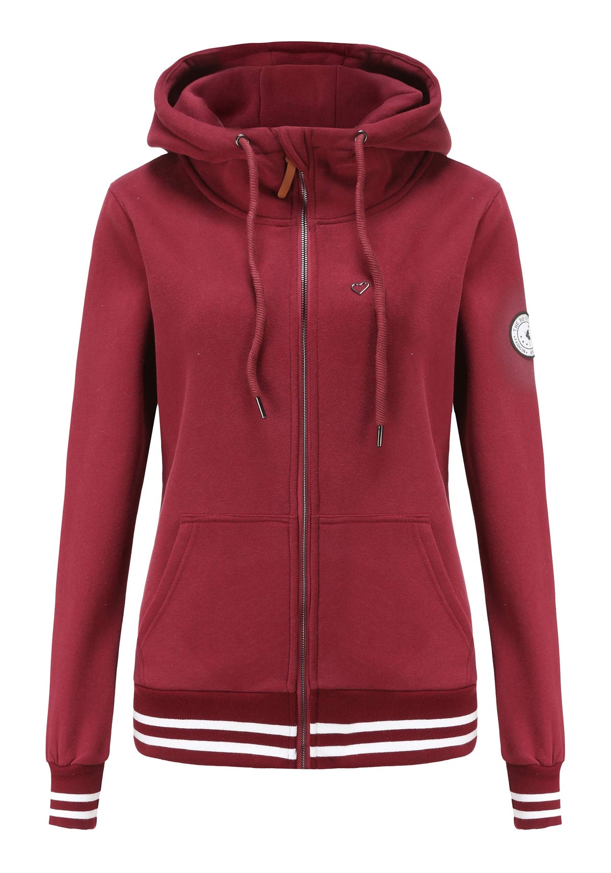 Sweat zippé à capuche TrendiMax femme, intérieur polaire col montant — 6 coloris