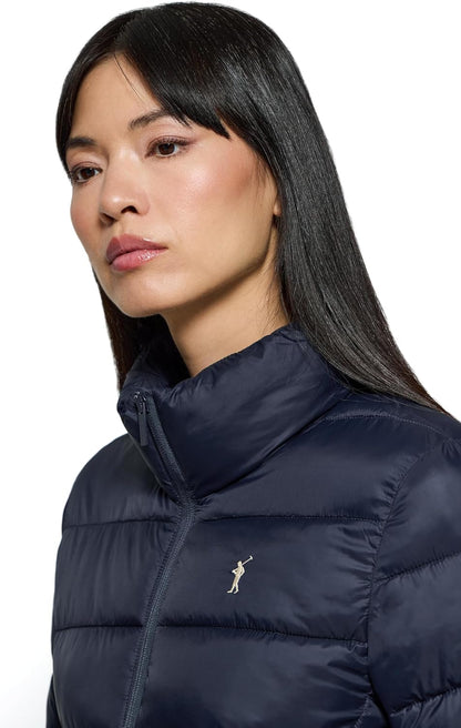 Veste ultra-légère Polo Club femme, broderie et fermeture zippée — bleu marine et noir