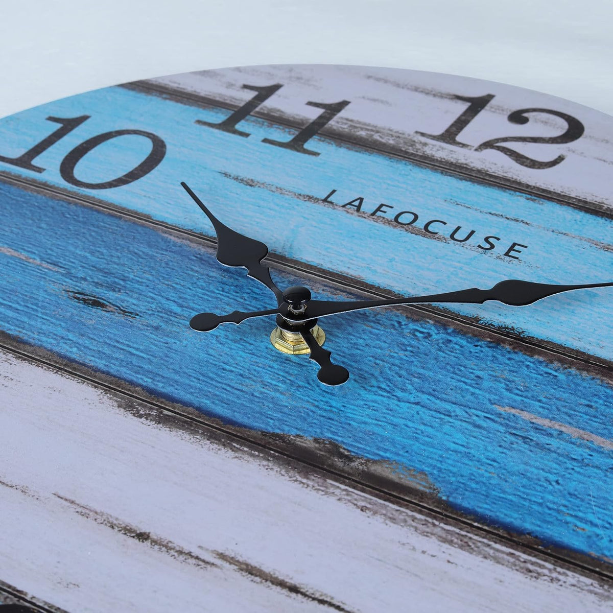 Horloge murale nautique en bois bleue — 30 cm