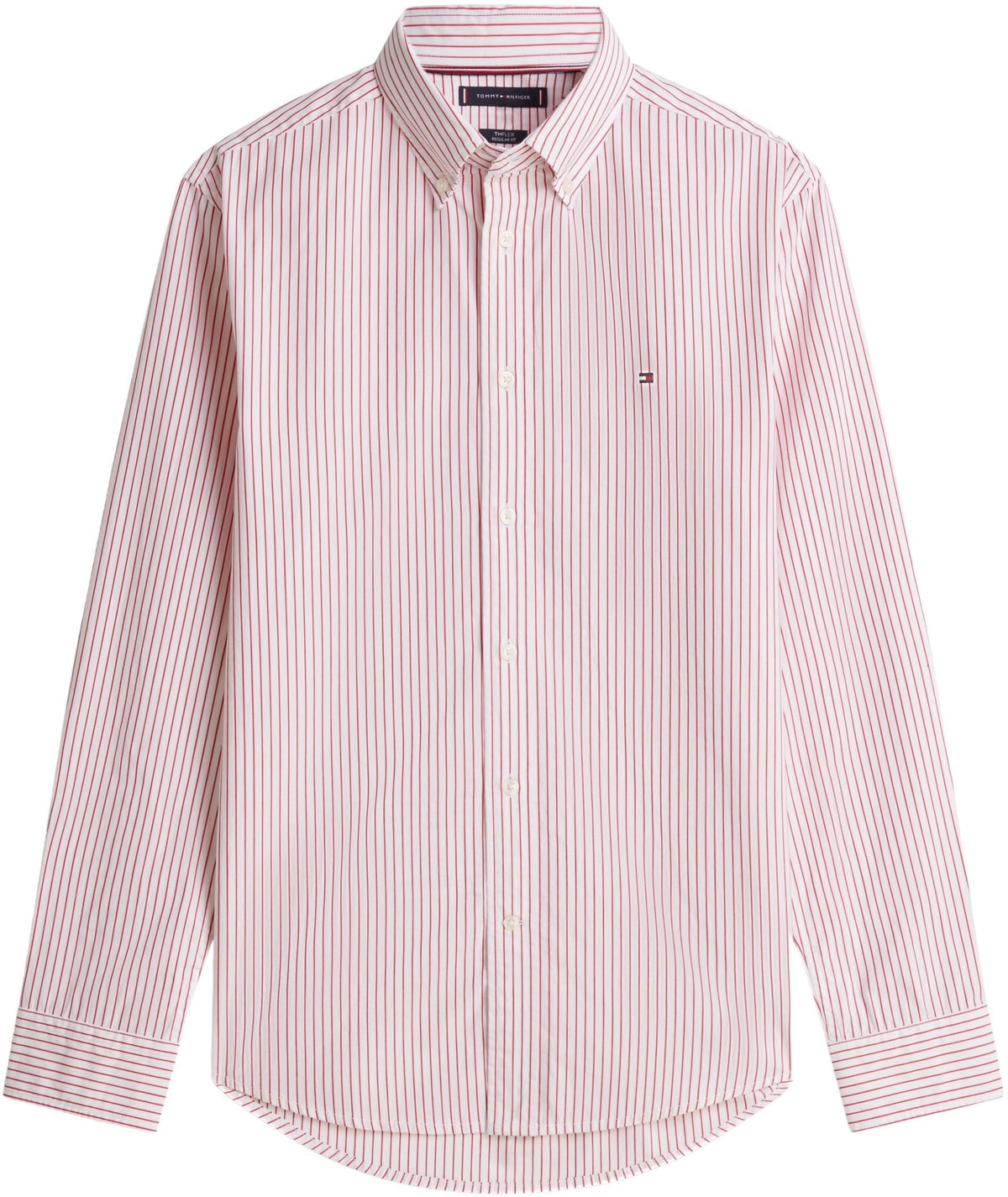 Chemise rayée Tommy Hilfiger popeline col américain manches longues