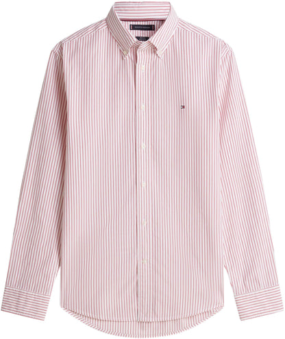 Chemise rayée Tommy Hilfiger popeline col américain manches longues