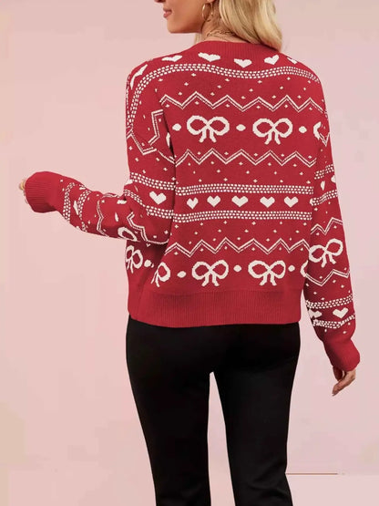 Cardigan en maille motif nœud papillon