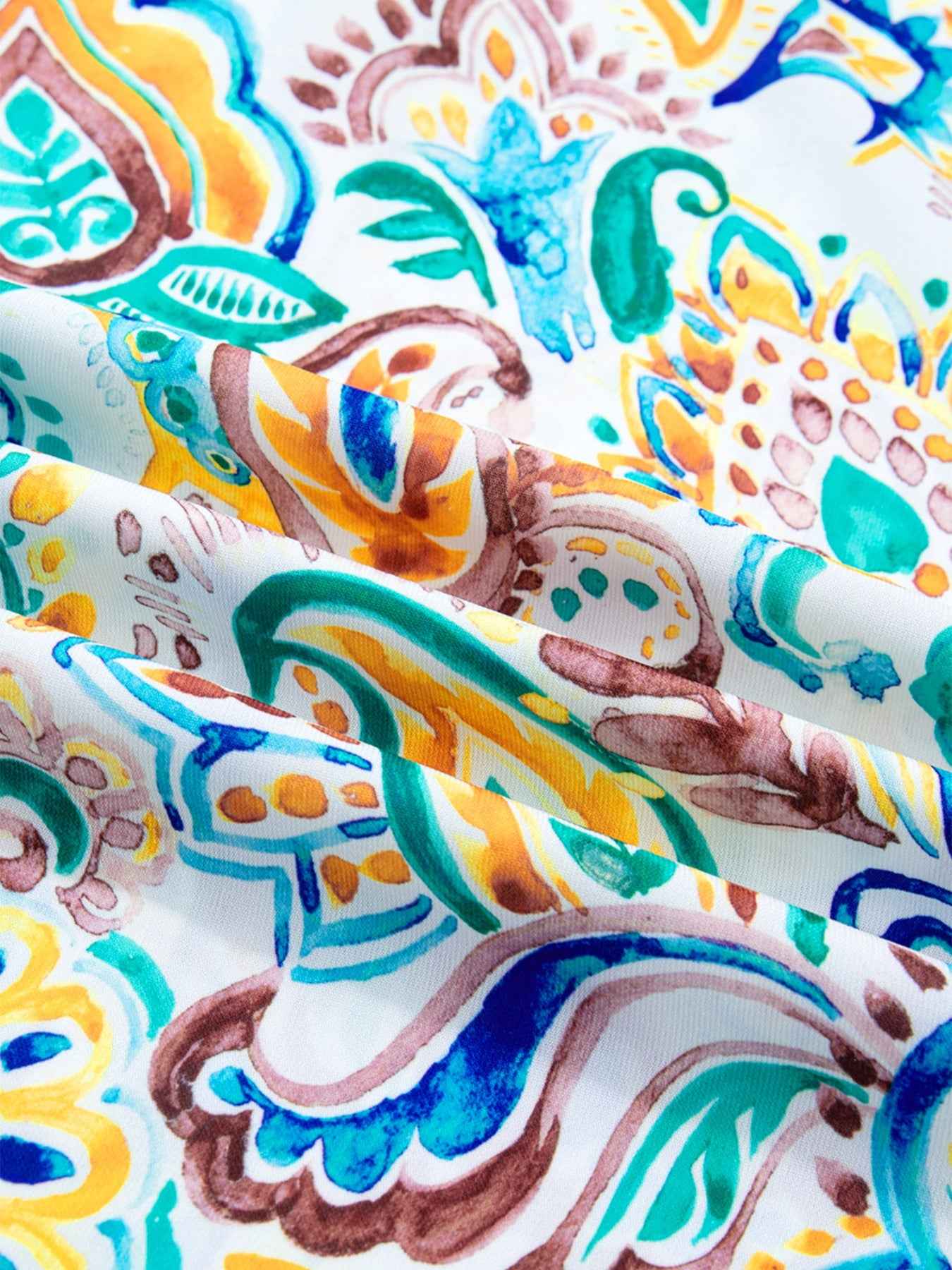 Blouse à imprimé paisley et manches bouffantes