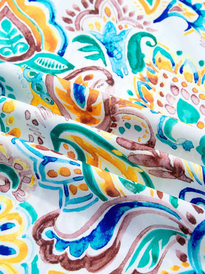Blouse à imprimé paisley et manches bouffantes