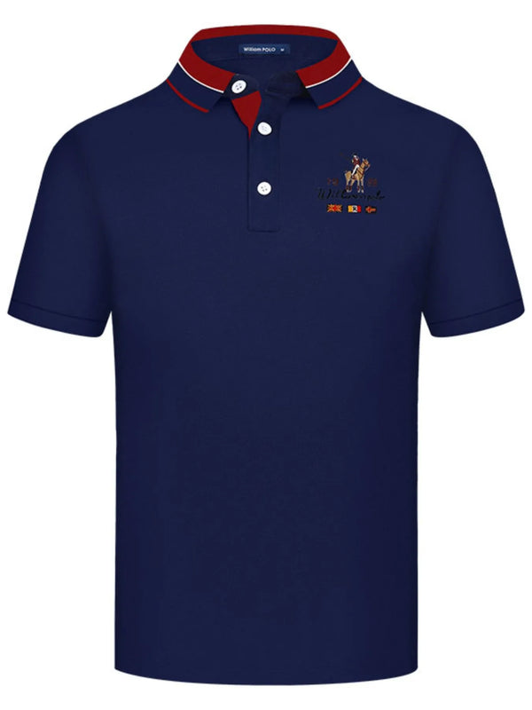 Polo brodé manches courtes grande taille séchage rapide