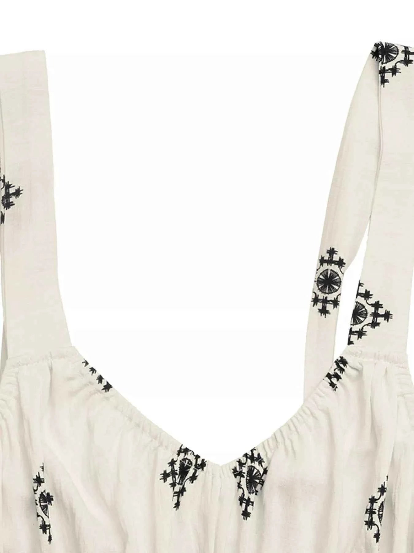 Robe midi à imprimé avec bretelles larges et poches
