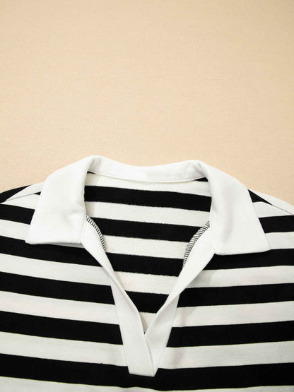 Blouse rayée à manches volantées