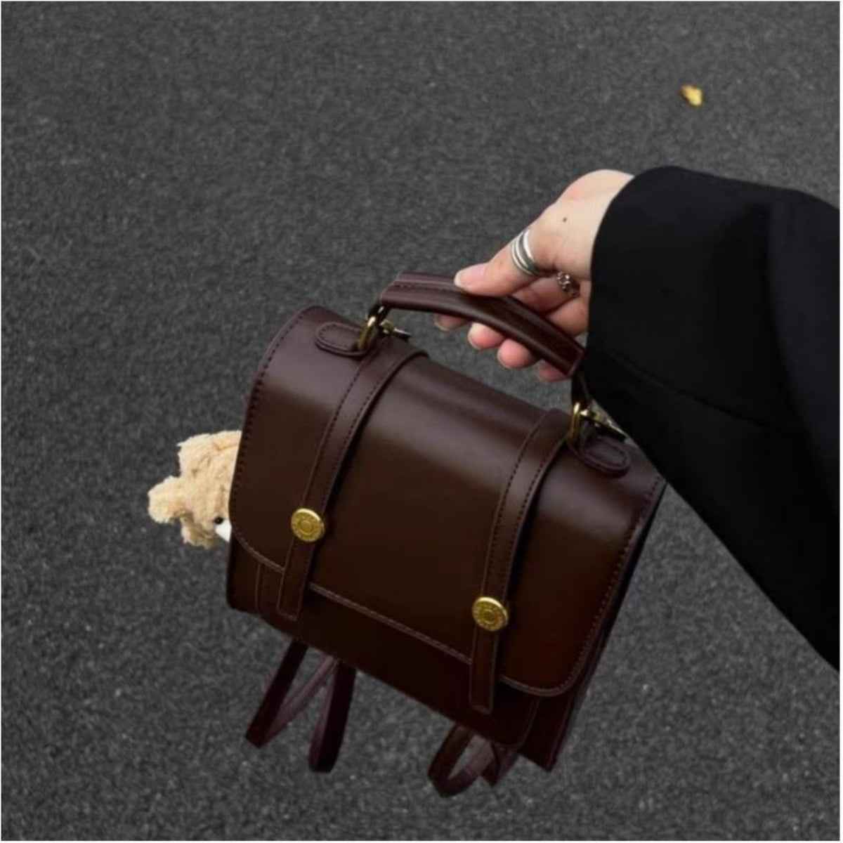 Mini sac à dos en cuir PU style vintage