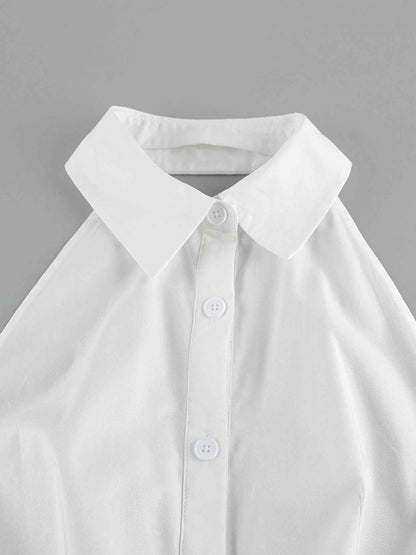 Robe maxi dos nu sans manches avec fermeture boutonnée