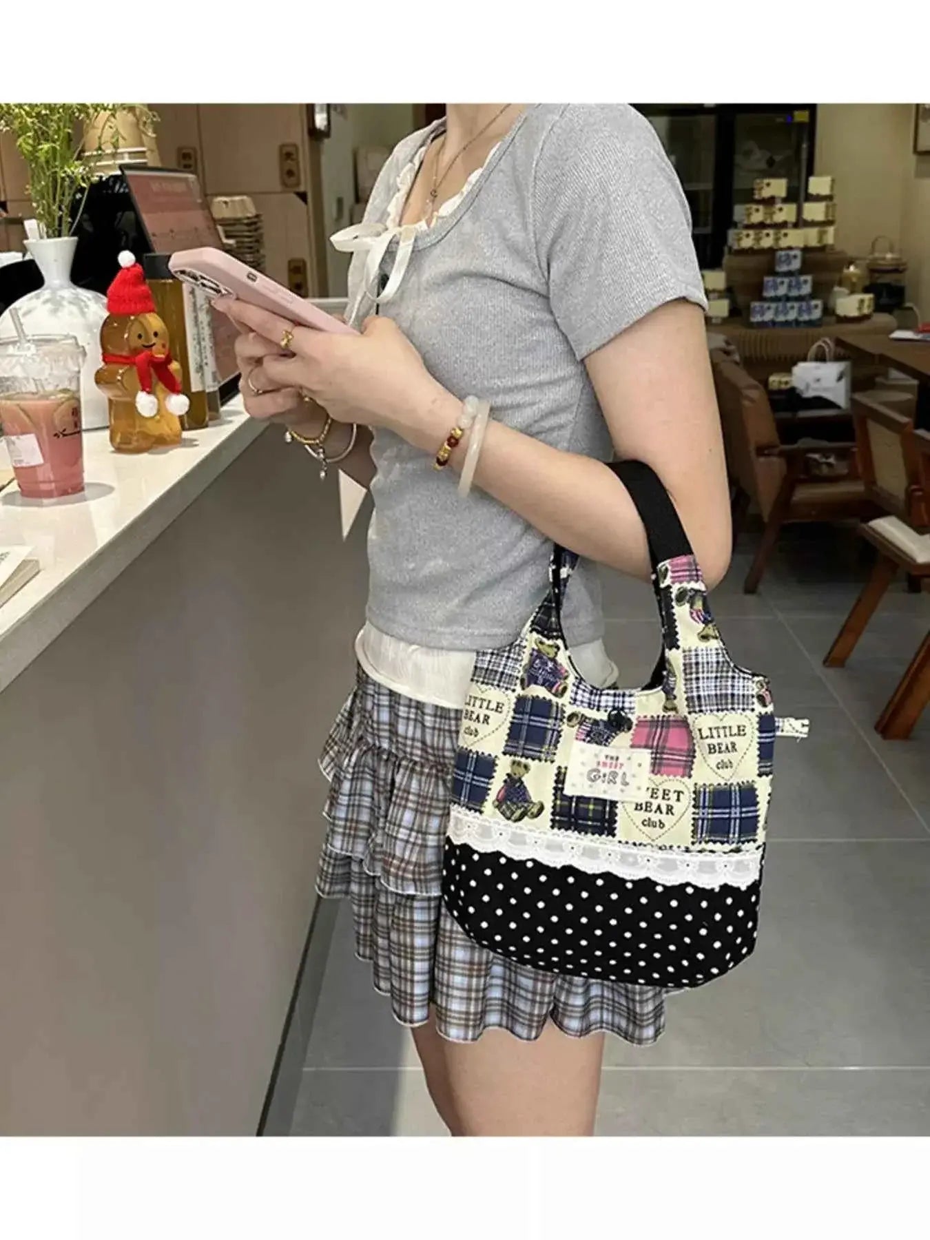 Petit sac à main en toile imprimée