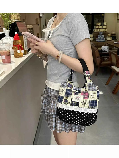 Petit sac à main en toile imprimée