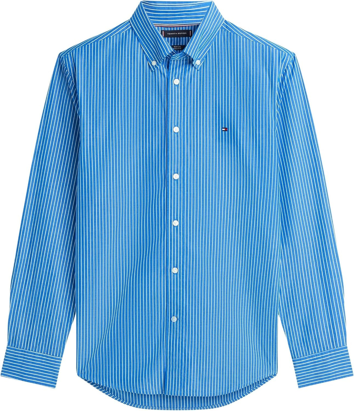 Chemise rayée Tommy Hilfiger popeline col américain manches longues