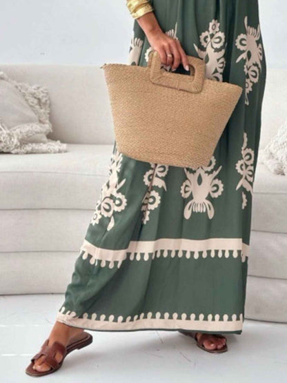Robe maxi sans manches à imprimé
