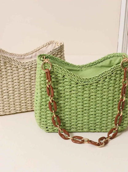 Petit sac à épaule en paille tressée