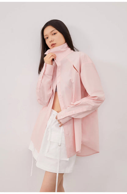Chemise longue déstructurée en coton peigné MyParisMonaco