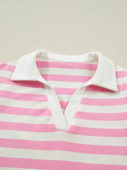 Blouse rayée à manches volantées