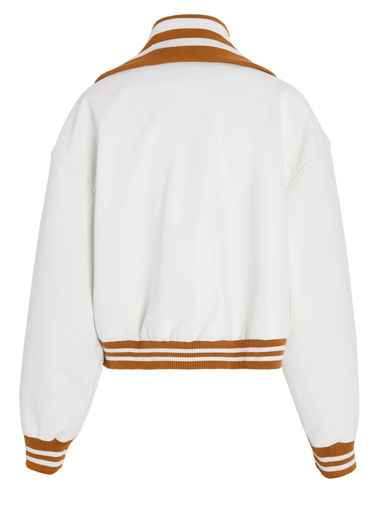 Veste color-block chenille blanche rayures contrastées MyParisMonaco