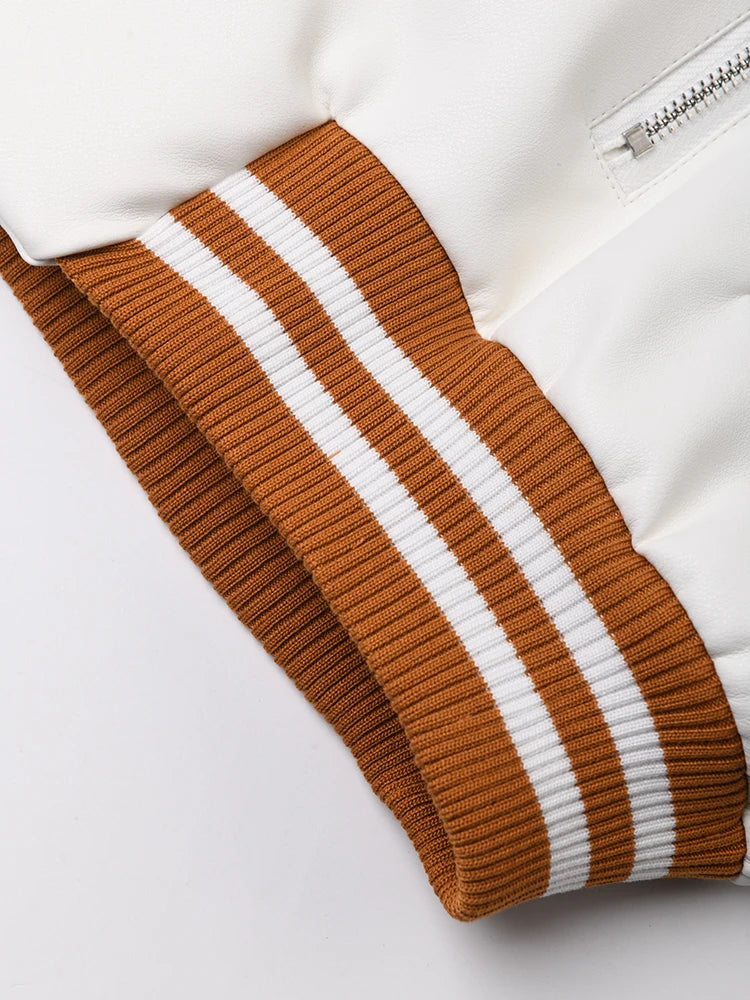 Veste color-block chenille blanche rayures contrastées MyParisMonaco