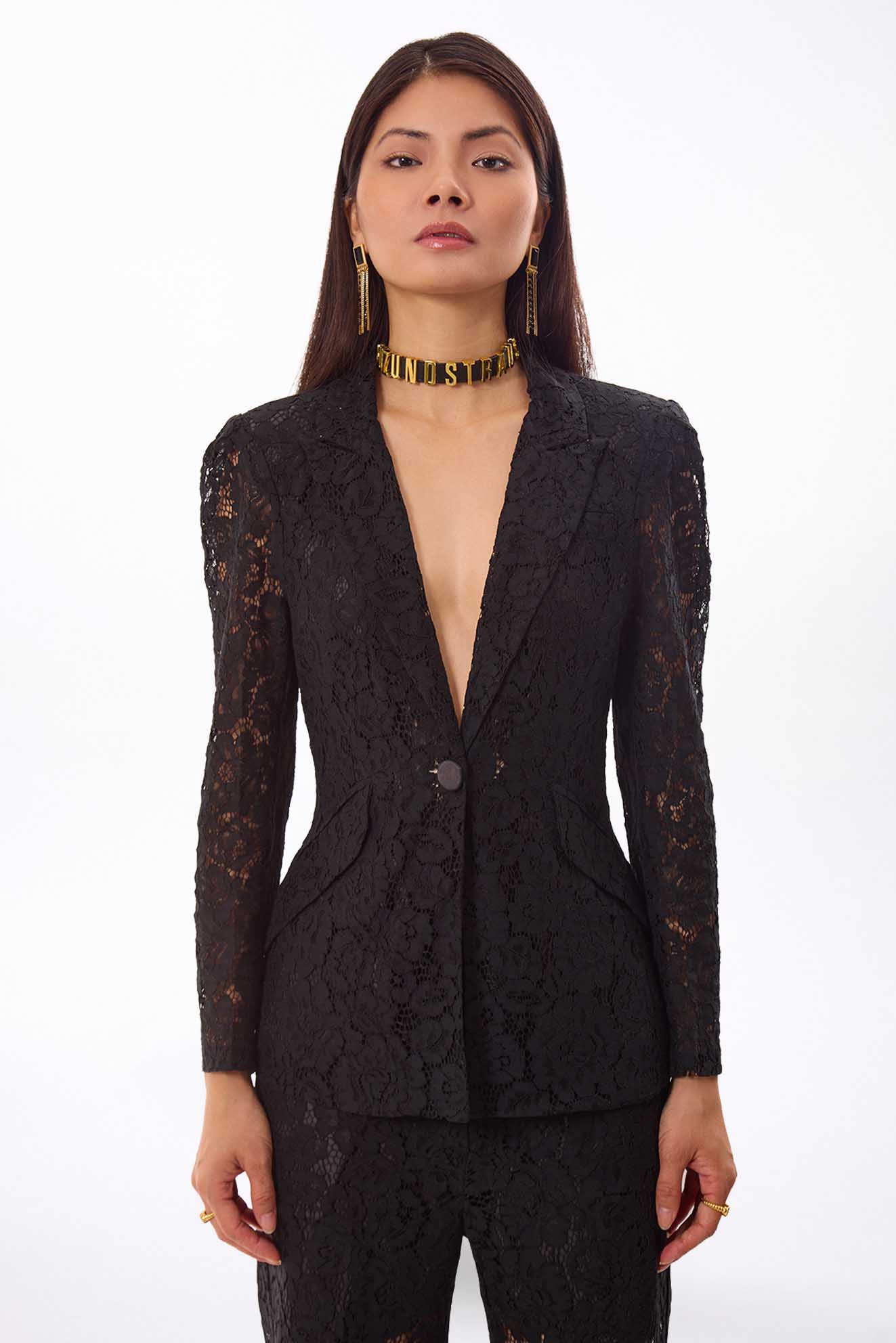 Ensemble tailleur dentelle noire MyParisMonaco