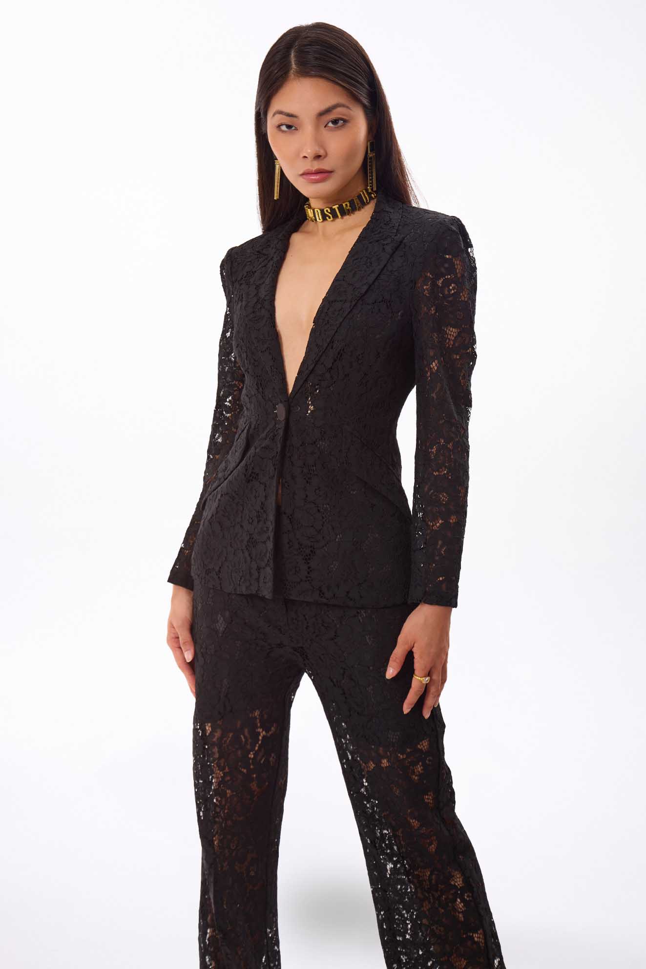 Ensemble tailleur dentelle noire MyParisMonaco
