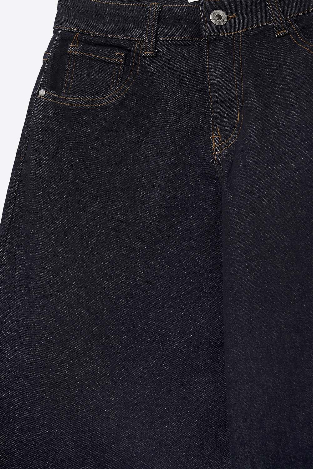 Jean large bleu foncé avec surpiqûres contrastantes MyParisMonaco