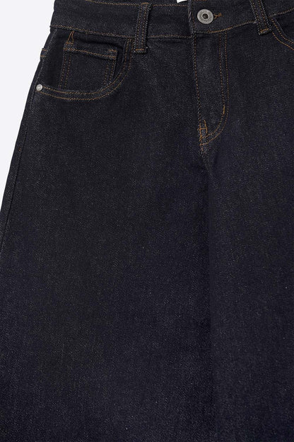 Jean large bleu foncé avec surpiqûres contrastantes MyParisMonaco