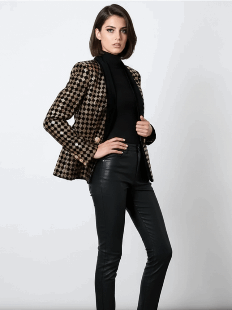 Blazer incrustations losanges strass femme | bymanyc ® new york - MyParisMonaco