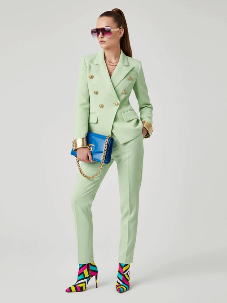 Blazer double boutonnage vert menthe femme | bymanyc ® new york - MyParisMonaco