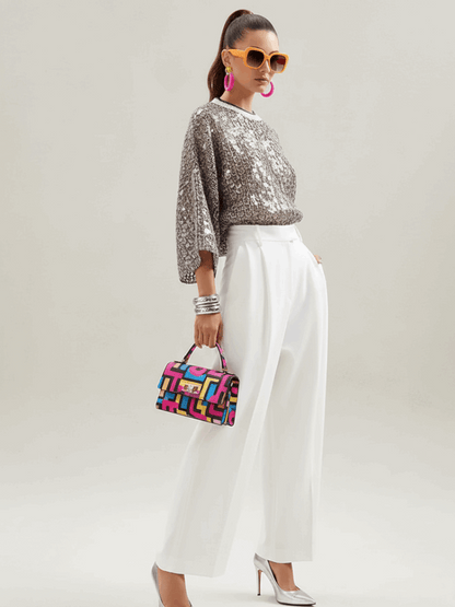 Top sequins écailles argenté femme | bymanyc ® new york - MyParisMonaco