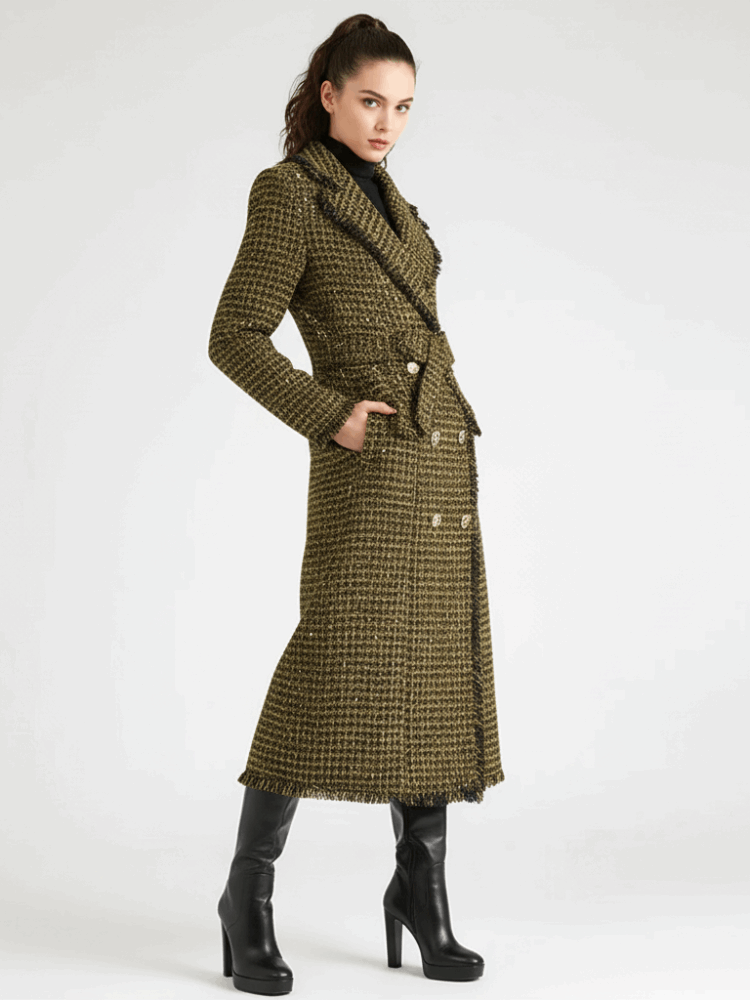 Trench coat carreaux dorés upper east side femme | bymanyc ® new york - MyParisMonaco