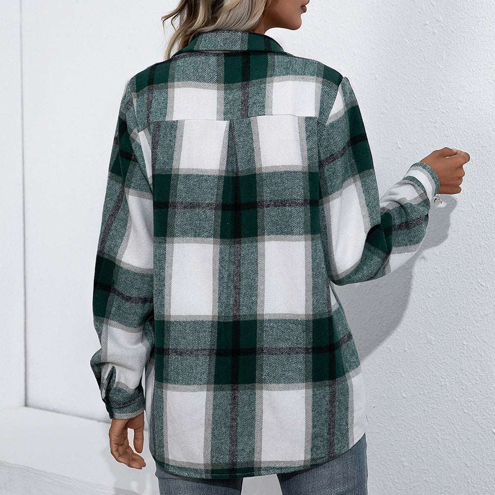 Chemise longue flanelle carreaux vintage femme