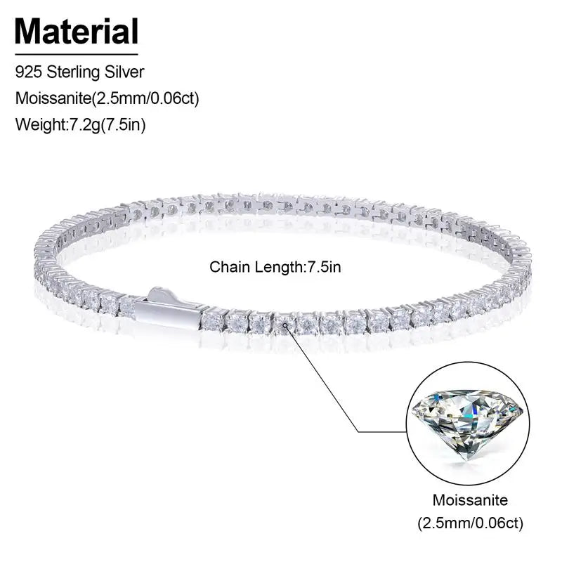 Bracelet tennis moissanite argent 925 MyParisMonaco