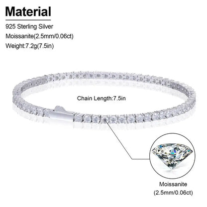 Bracelet tennis moissanite argent 925 MyParisMonaco